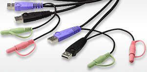 Aten 2-Port USB HDMI/Audio Cable KVM Switch with Remote Port Selector