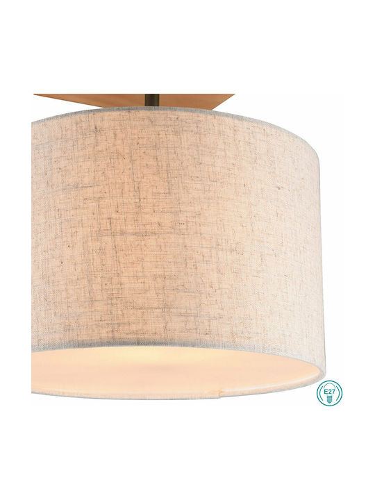 Trio Lighting Elmau Ceiling Mount Light 35cm Brown with Socket E27