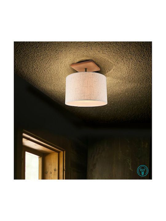 Trio Lighting Elmau Ceiling Mount Light 35cm Brown with Socket E27