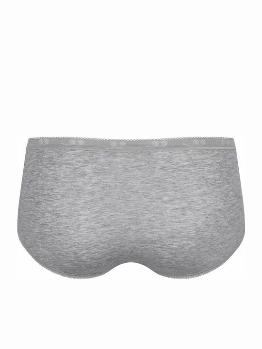 Basic Midi Cotton Women's Boxer 3Pack Beige/Grey/White