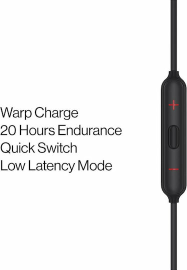 OnePlus Bullets Z In-ear Bluetooth Handsfree Ακουστικά με Αντοχή στον Ιδρώτα Μαύρα