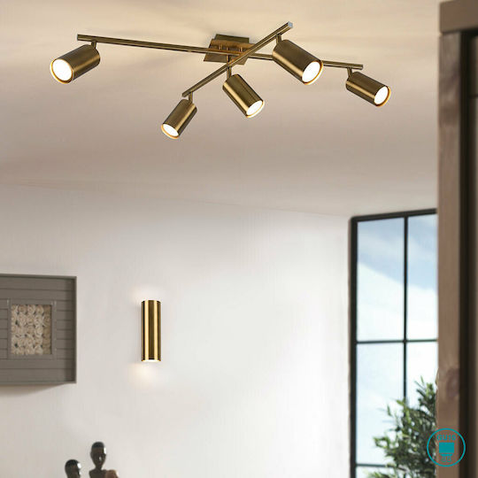 Trio Lighting Marley Σποτ με 5 Φώτα και με Ντουί GU10 σε Χρυσό Χρώμα