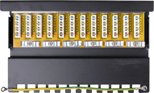 Goobay Shielded Patch Panel for Rack 1U with 12 cat6 Ports Black
