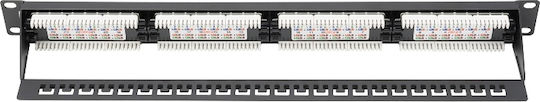 Digitus Patch Panel für Rack 1U 19" 24 Ports cat6 Schwarz