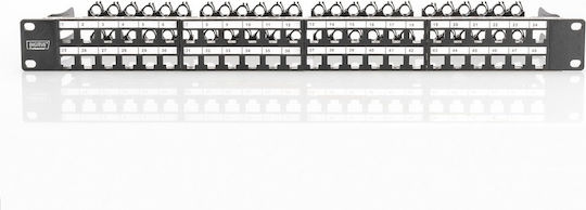 Digitus Patch Panel Keystone για Rack 1U 19" 48 Θυρών Μαύρο