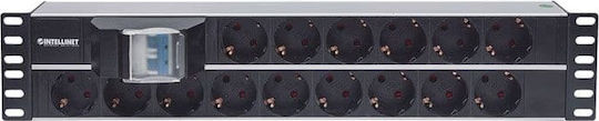 Intellinet Πολύπριζο Rack 19" 2U με 15 Sockets Μαύρο