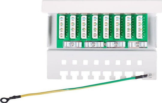 Goobay Patch Panel for Rack 1U with 8 cat5e Ports Gray
