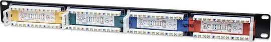 Intellinet Patch Panel για Rack 1U 19" 24 Θυρών cat5e Μαύρο
