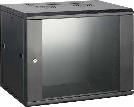 Safewell Επιτοίχια Καμπίνα Rack 12U 54x45x58cm Μαύρο SMC5412