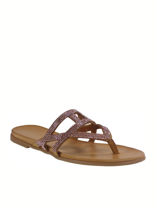 Robinson Leather Women's Flat Sandals in Tabac Brown Color