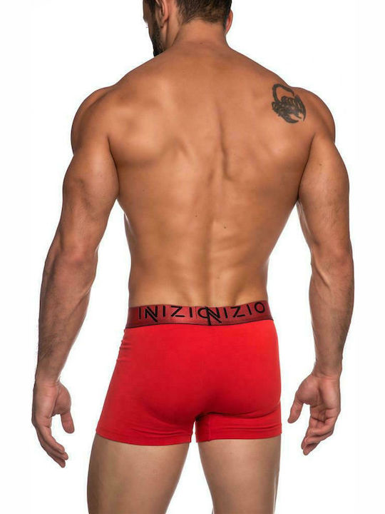 Inizio Men's Boxer Red with Patterns