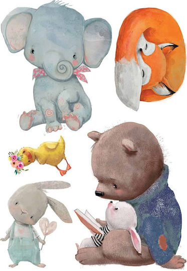 Ango Kids Wall Sticker Watercolour Amimals Xl 9pcs