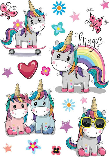 Ango Kids Wall Sticker Colorful Unicorns L 20pcs