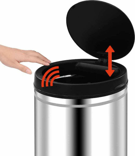 vidaXL vidaXL Mülleimer Aus Edelstahl Mit Sensor Silber 70l