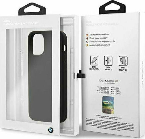 BMW Signature Back Cover Silicone Black (iPhone 12 mini)