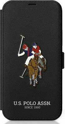 U.S. Polo Assn. Embroidery Collection Carte Piele Negru (iPhone 12 Pro Max) USFLBKP12LPUGFLBK