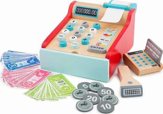New Classic Toys Ταμειακή Μηχανή από Ξύλο για 3+ Ετών