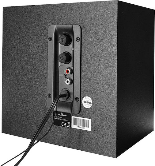 Powertech Premium Sound PT-846 Ηχεία Υπολογιστή 2.1 με Bluetooth και Ισχύ 16W σε Μαύρο Χρώμα