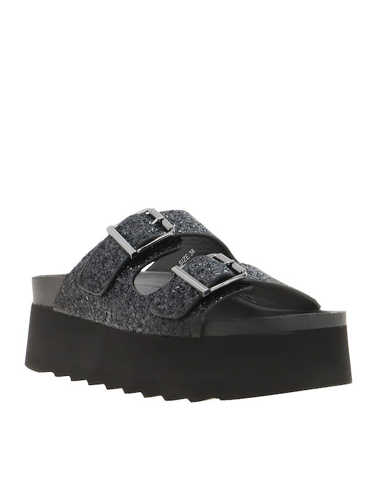 Women's Flat Sandals Flatforms in Black Color