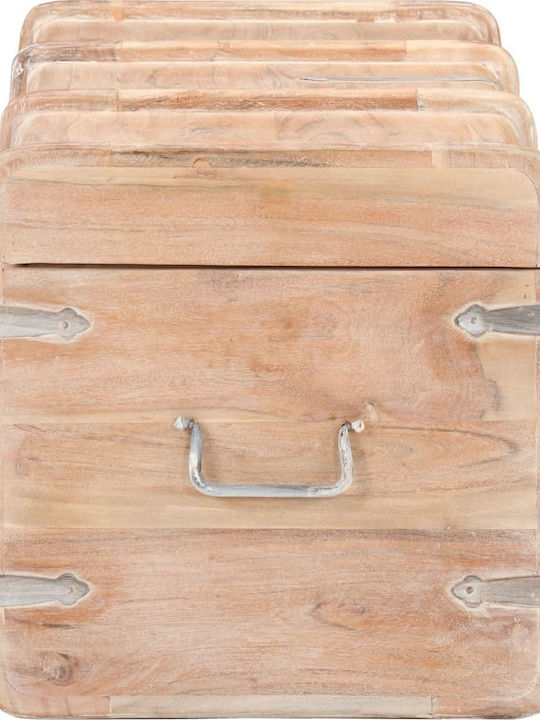 vidaXL Wooden Decorative Trunk Beige 90x40x40cm