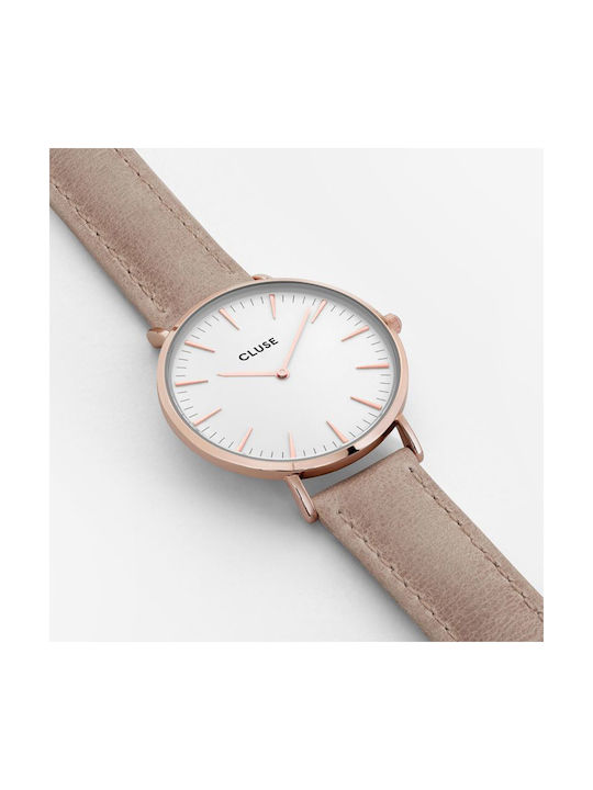Cluse Watch with Beige Leather Strap