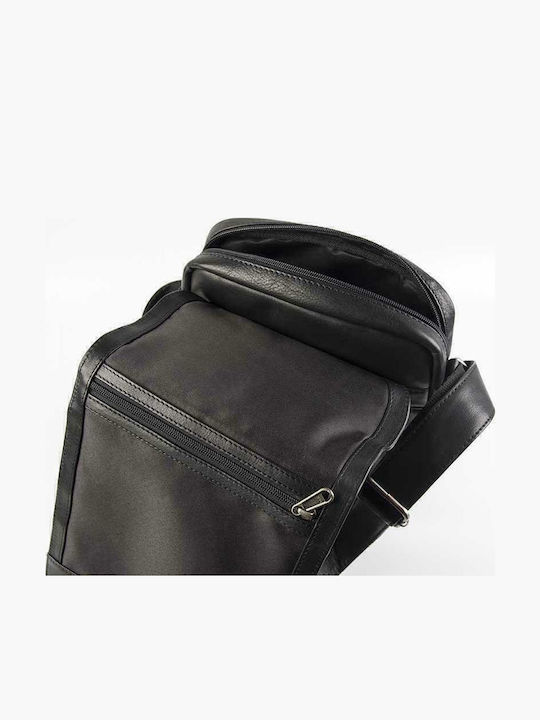Leder Herren Tasche Schulter / Crossbody Schwarz
