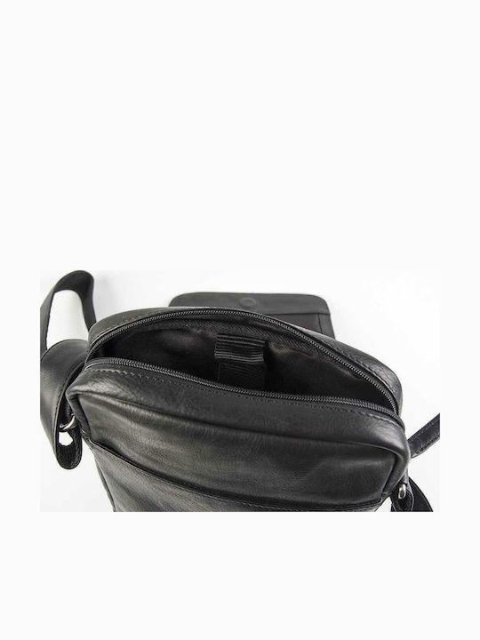 Leder Herren Tasche Schulter / Crossbody Schwarz