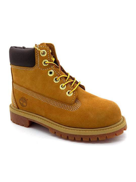 Timberland Kids Leather Boots with Zipper Tabac Brown