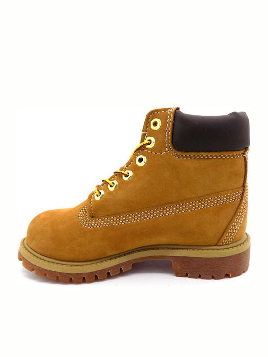 Courma Leather Kids Boots with Zipper Tabac Brown