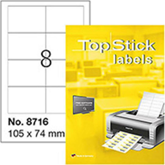 Topstick 800 Self-Adhesive Rectangular A4 Labels 105x74mm
