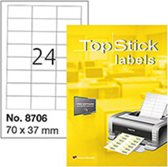 Topstick 2400 Self-Adhesive Rectangular A4 Labels 70x37mm