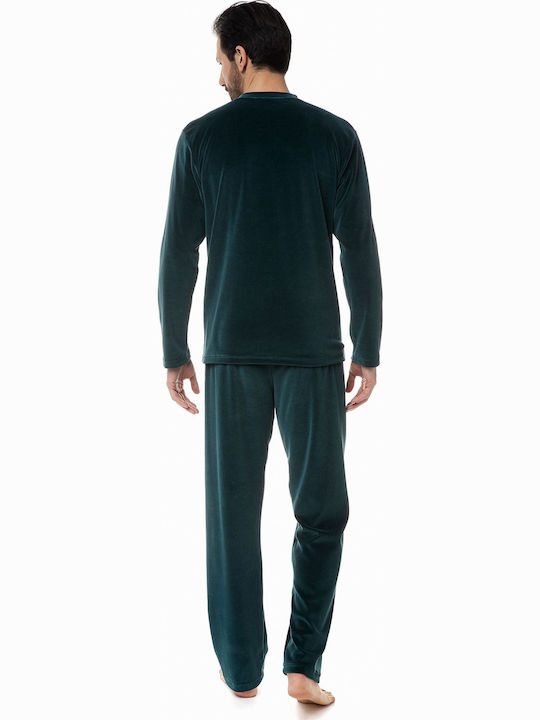 Minerva 90-70805 Men's Winter Cotton Pajamas Set Green