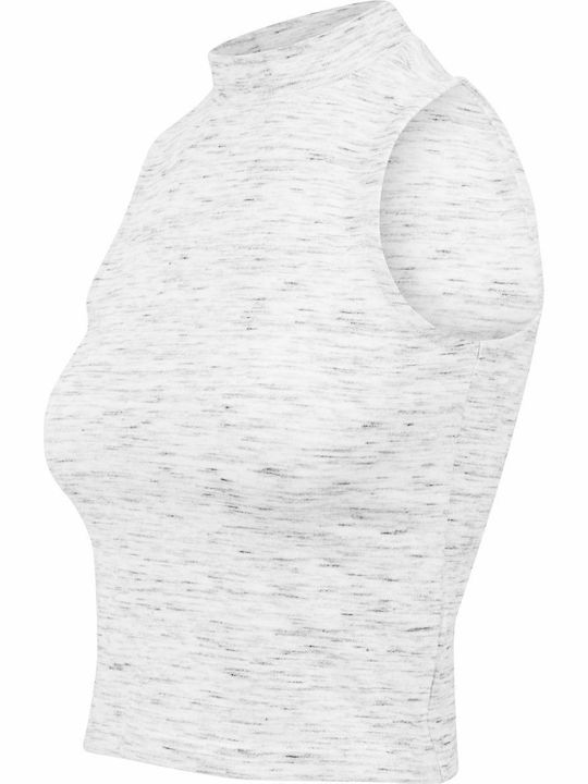 Space Dye Women's Athletic Blouse Sleeveless White/Black