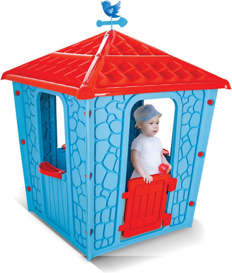 Pilsan Plastic Kids Playhouse Light Blue Stone 114x114x151cm