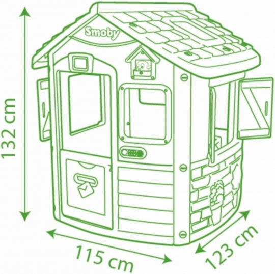 Smoby Multifunctional Kids Playhouse Jura Lodge with Kitchen Multicoloured 115.4x123.3x132cm