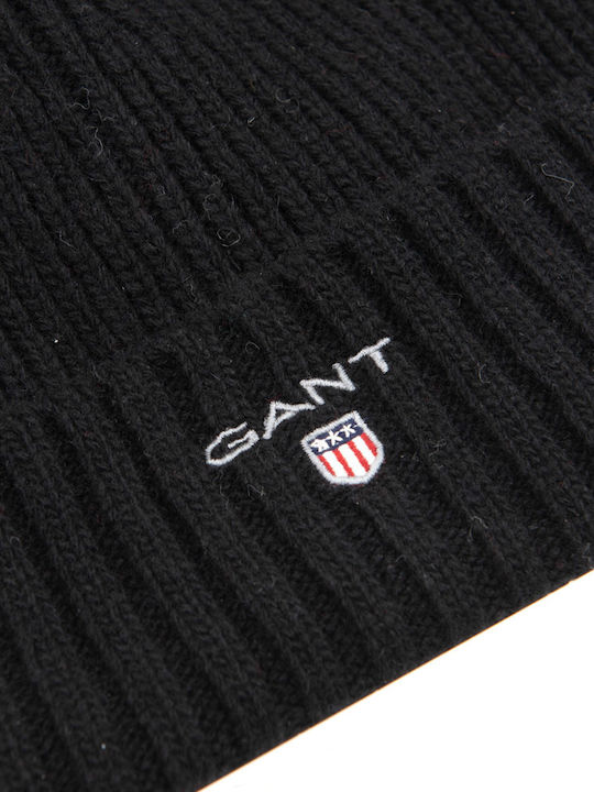 Beanie Ανδρικός Σκούφος με Rib Πλέξη σε Μαύρο χρώμα