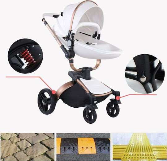 Agape 360° Adjustable 2 in 1 Baby Stroller Suitable for Newborn Brown