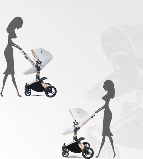 Agape 360° Adjustable 2 in 1 Baby Stroller Suitable for Newborn Brown