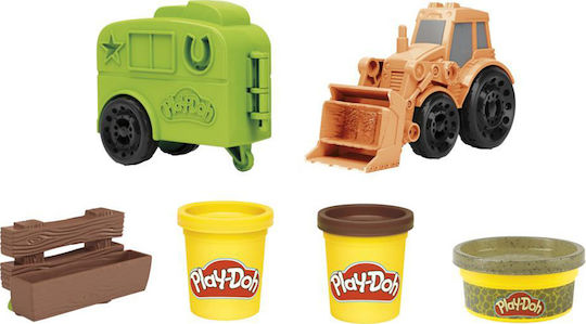 Hasbro Play-Doh Plasticine - Game Wheels Tractor Farm Truck for 3+ Years, 3pcs F1012