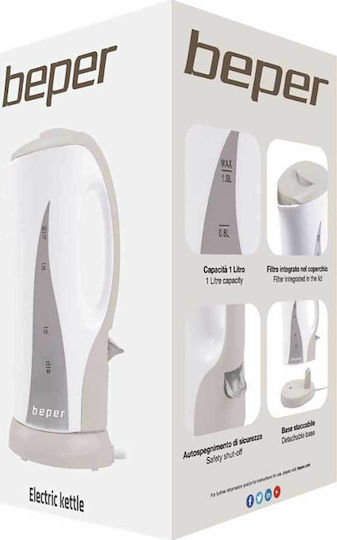 Beper Kettle 1lt 1100W White