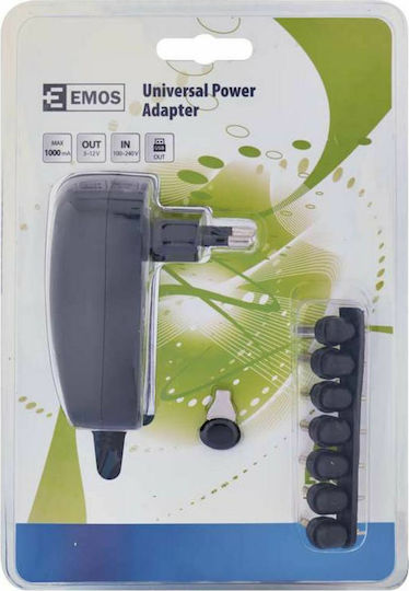 Emos Adjustable Universal Power Adapter 3 Until 12V 1A 12W with Plug Set (N3111)