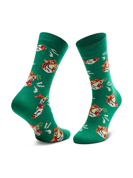 Happy Socks Tiger Patterned Socks Green