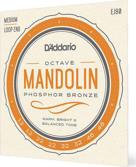 Daddario Satz Phosphor-Bronze Saiten für Mandoline Octave Mandolin Set Mittelgroß 12 - 46"