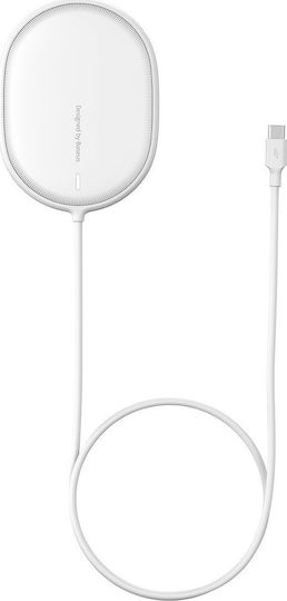 Baseus Încărcător Wireless (Qi Pad) 15W Livrarea energiei Albς (Light Wireless Induction Charger)