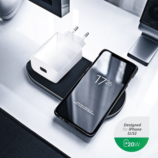 Forcell Incarcător Cu Port USB-C Și Cablu USB-C - Lightning 20W Livrarea Energiei Alb