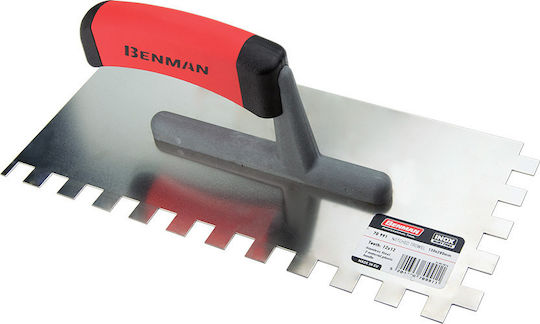 Benman Tile Spatula Inox Serrated 280x130mm with Plastic Handle with Tooth 8x8mm 70989