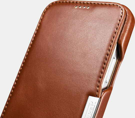 iCarer Side-Open Genuine Leather Book Leather / Synthetic Leather Black (iPhone 12 Pro Max)
