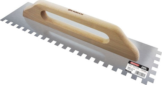 Maan Fliesenspachtel Inox Gezahnte 480x130mm mit Holzgriff Zahn 8x8mm 3051