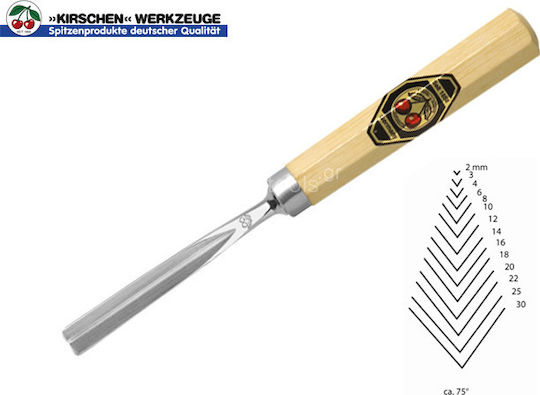 Kirschen Dalti cu tip V Lamă Lățime 4mm & Lemn Mâner Set 1buc