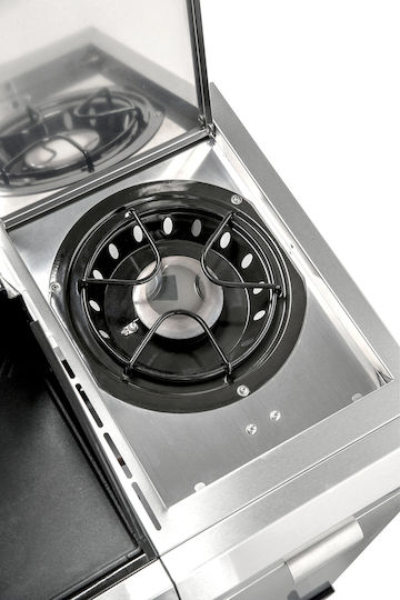 Grill Chef Ψησταριά Υγραερίου Μαντεμένιας Σχάρας και Πλάκας με 6 Εστίες 21kW και Πλαϊνό Μάτι 3kW